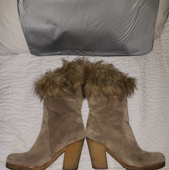 💙AUTH PRADA CALAZATURE DONNA FAUX FUR BOOTS - Picture 2 of 8